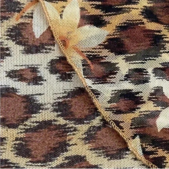 Hawaiian Tropical Floral Yellow Brown Swimming Cover Up One Size #1010 - Picture 5 of 7